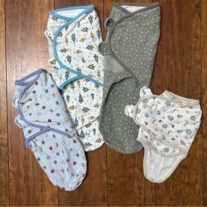 SwaddleMe Set of Baby Swaddle Blankets outer space, animal and sports prints